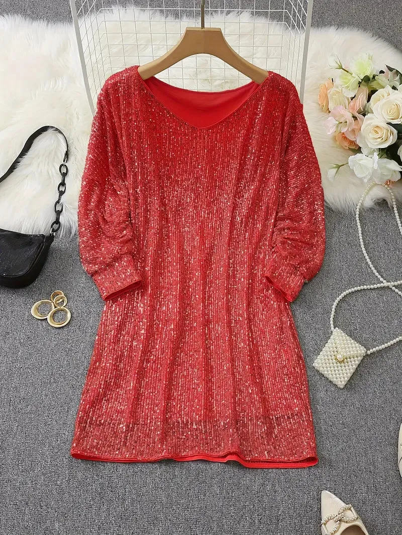 Sequin Mini Dress | Off-Shoulder | Sparkling Party Look
