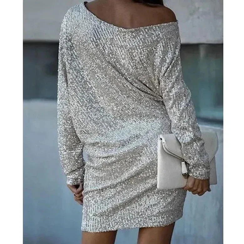 Sequin Mini Dress | Off-Shoulder | Sparkling Party Look