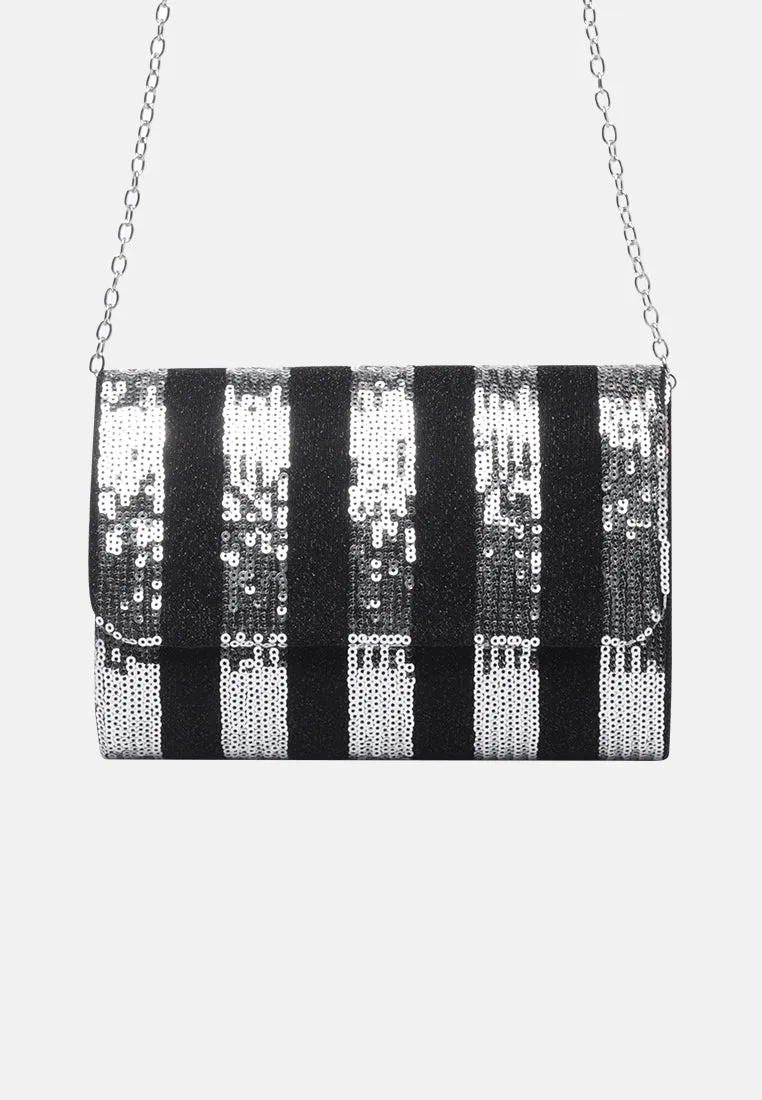 sequined glitter clutch