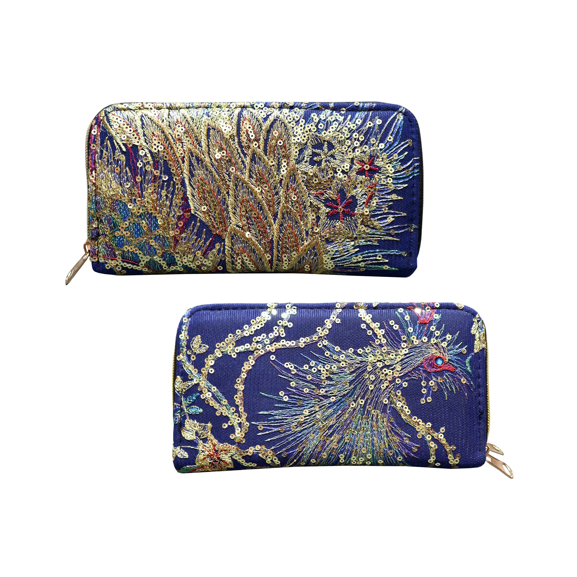 Sequined Peacock Clutch