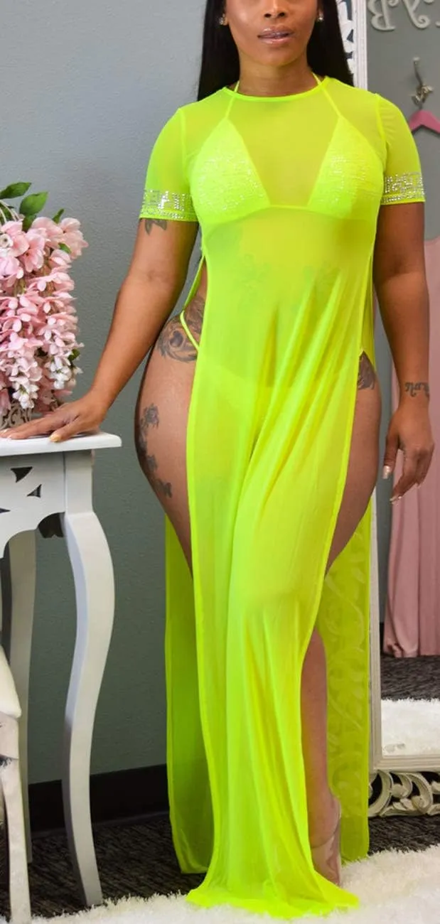 Sexy Cover Ups for Swimwear Women Casual See Through Crochet Mesh Bathing Suit Dress Summer