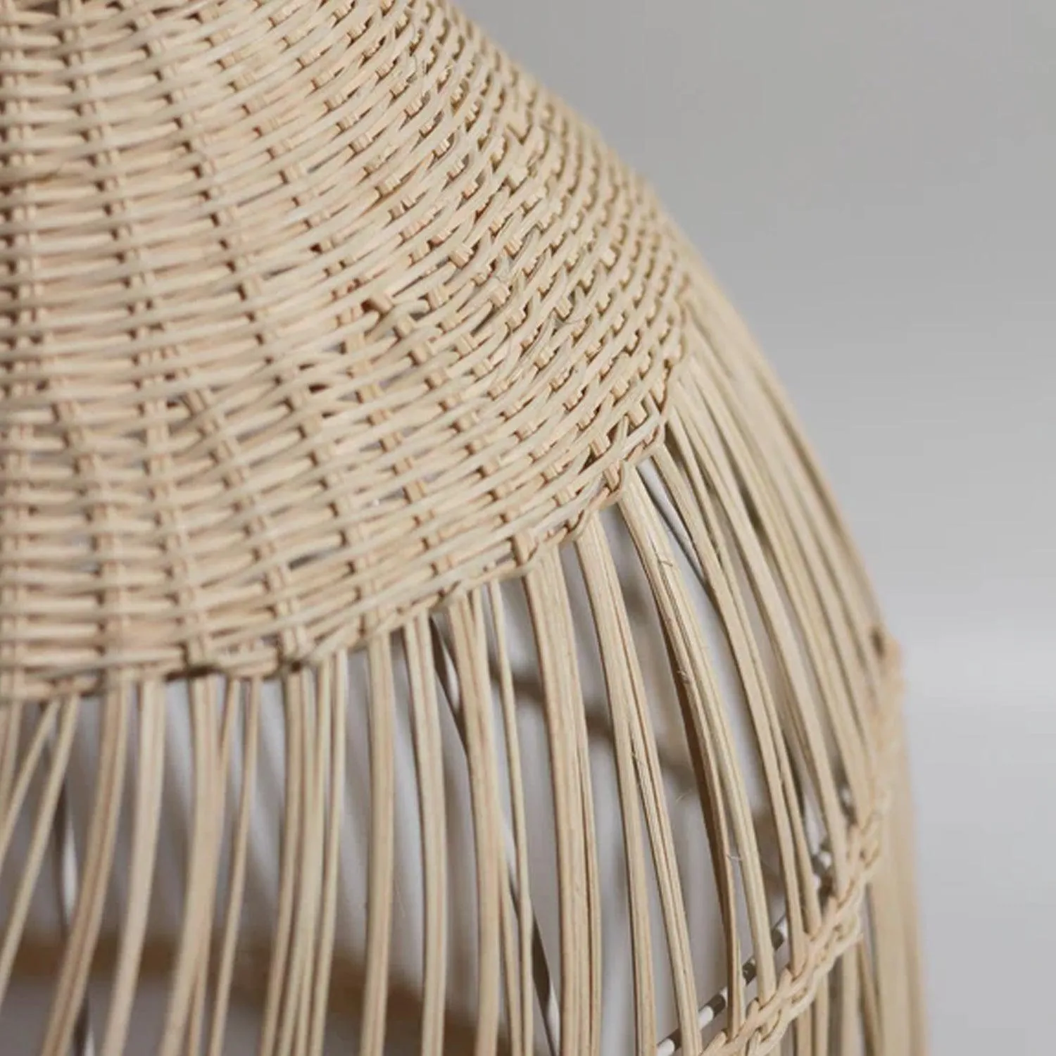 Shanen Rattan Pendant Light 1Lt in Natural or Black Rattan