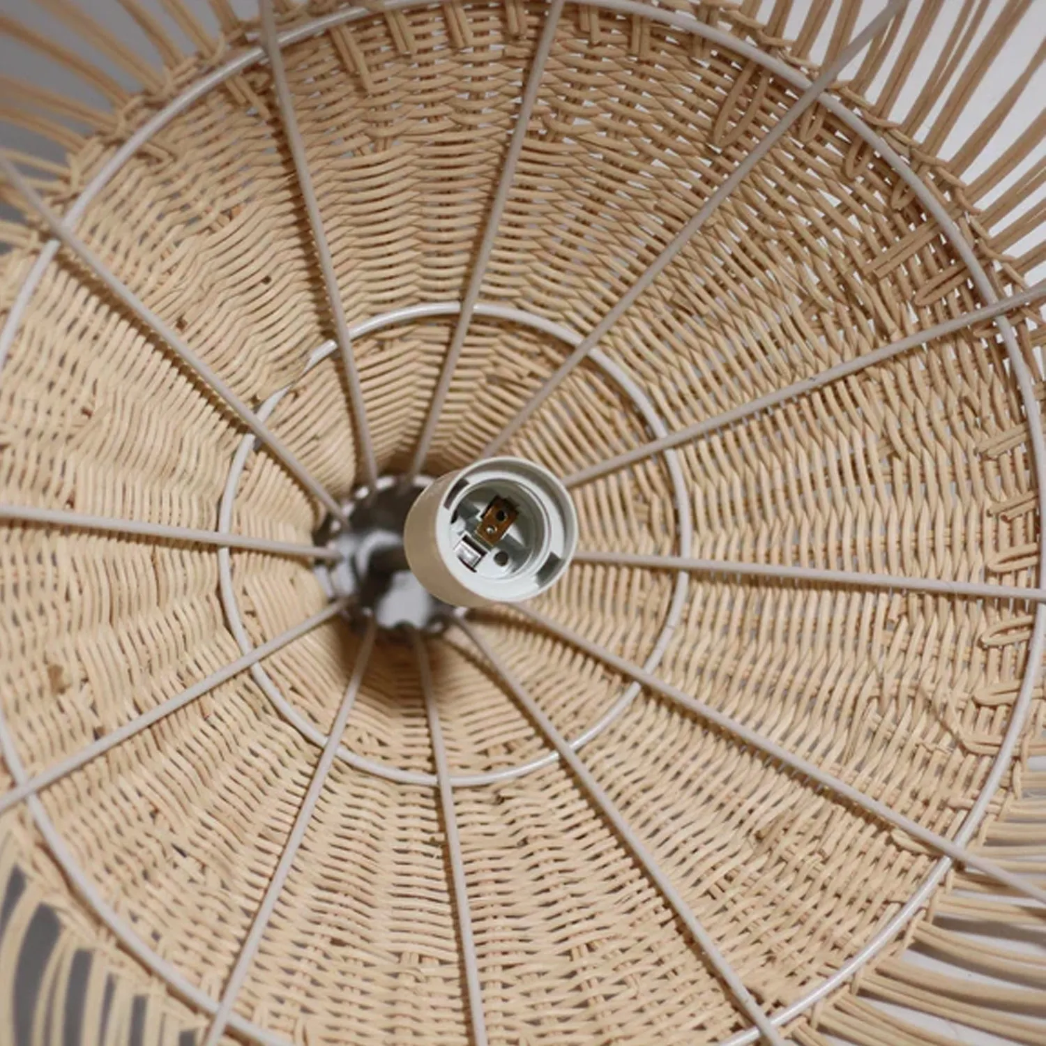 Shanen Rattan Pendant Light 1Lt in Natural or Black Rattan