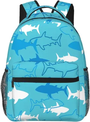 Sharks And Rays Marine Life Backpacks 15 Inch Laptop Backpack Multipurpose Double Shoulder Bag For Men Women Gifts