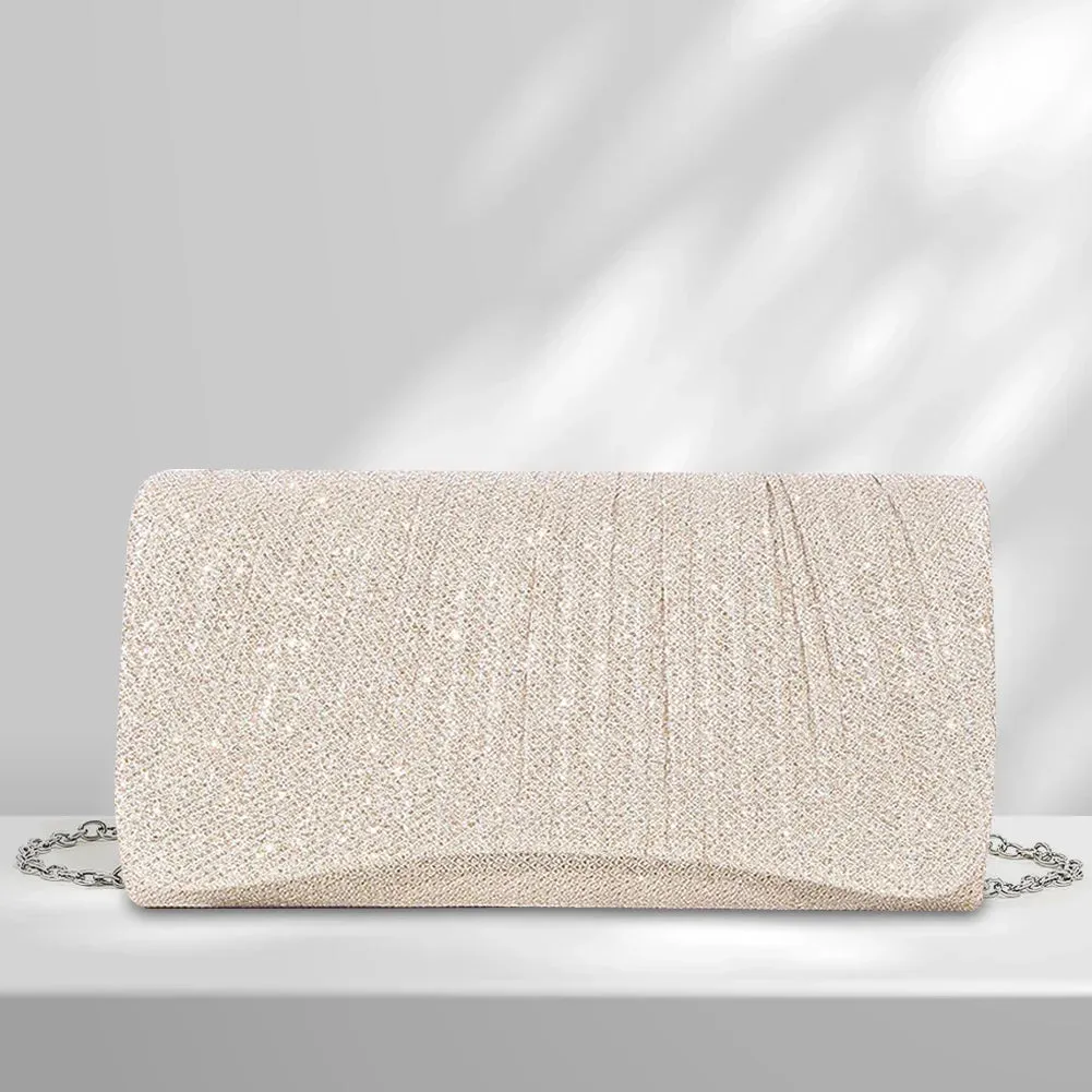 Shiny Wedding Clutch Handbag Glitter Shiny Shoulder Bag Wedding Purses Sling Dating Bag Women Girls All-matching Evening Bag