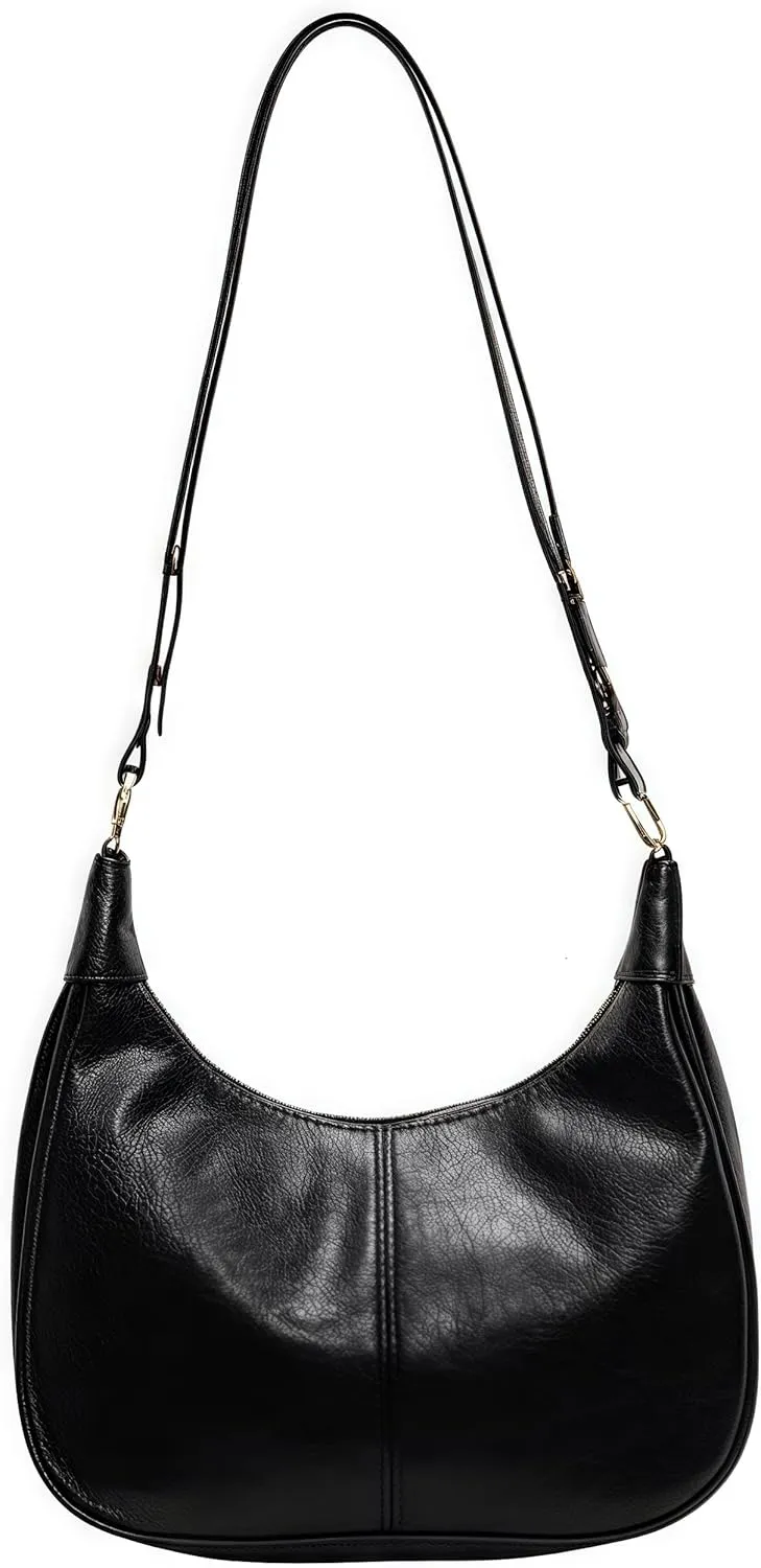 Shoulder Bags for Women, Small Hobo Crescent Handbags Cute Retro Tote Purse Mini Shoulder Clutch with Zipper Closure