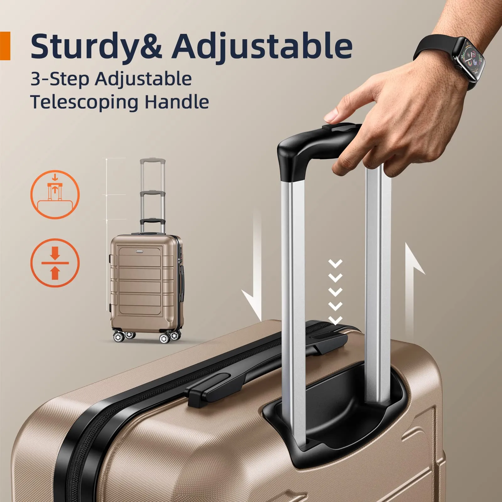 SHOWKOO Luggage Sets Expandable PC ABS Durable Suitcase Double Wheels TSA Lock 5pcs Wine Red