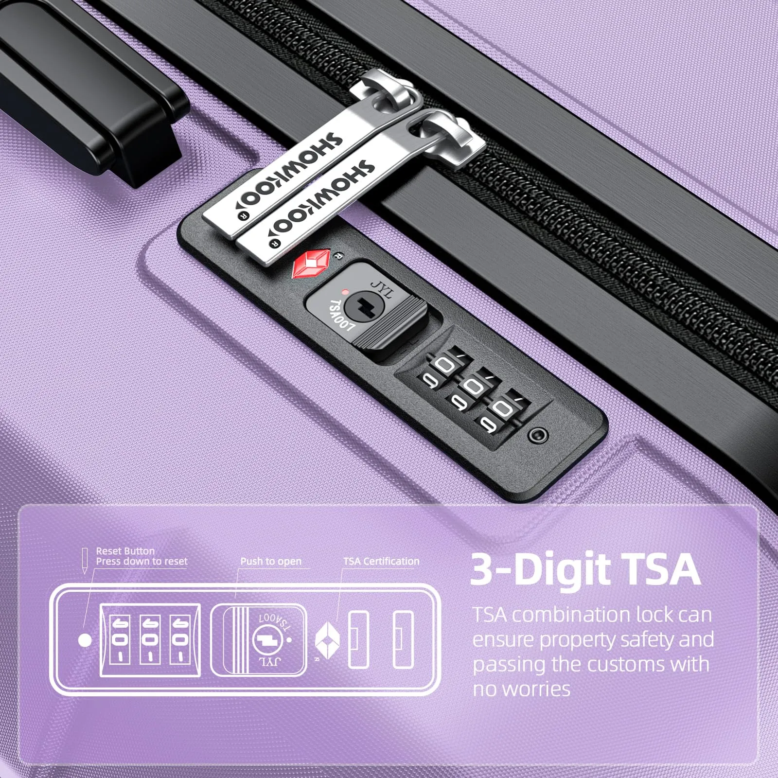 SHOWKOO Luggage Sets Expandable PC ABS Durable Suitcase Double Wheels TSA Lock 5pcs Wine Red