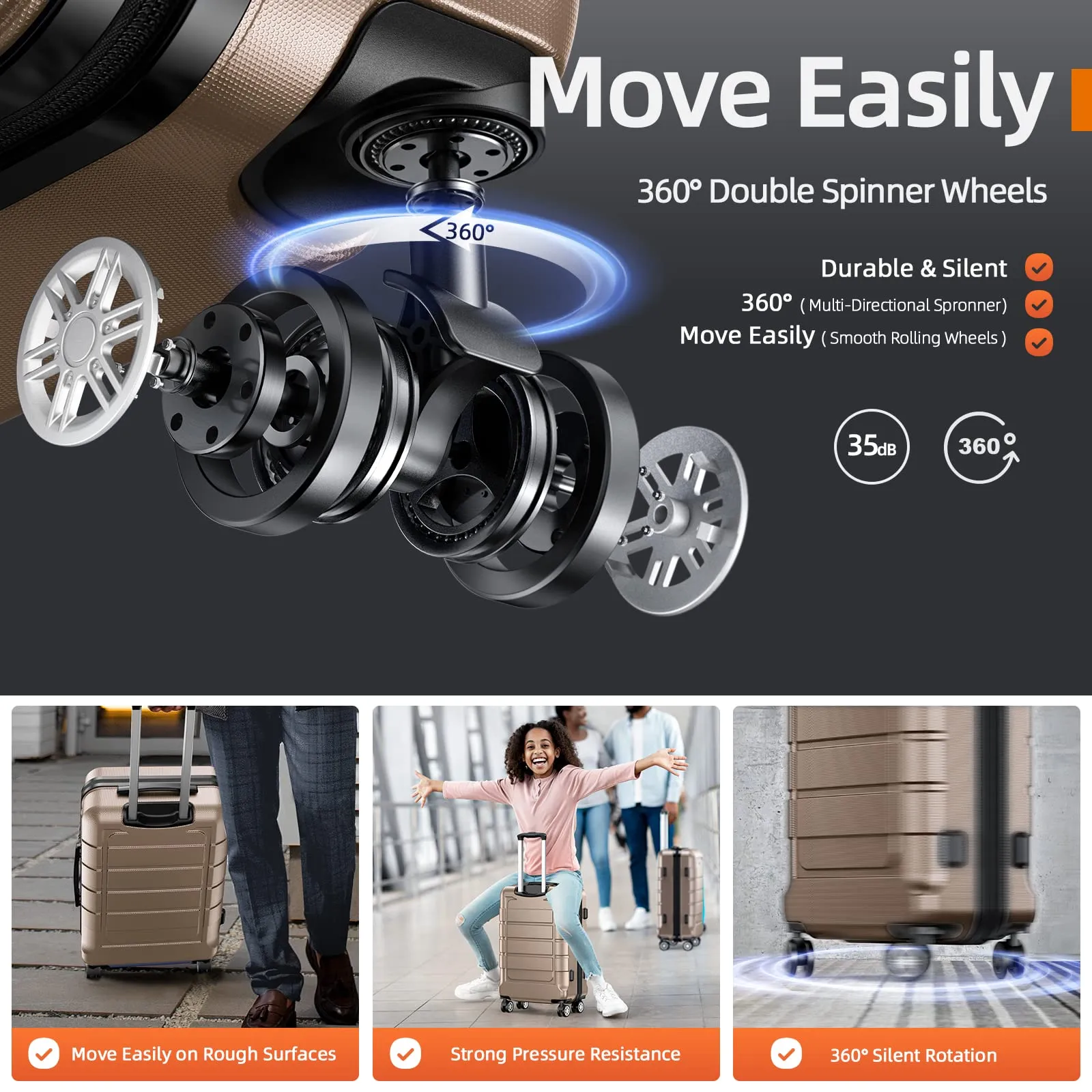 SHOWKOO Luggage Sets Expandable PC ABS Durable Suitcase Double Wheels TSA Lock 5pcs Wine Red