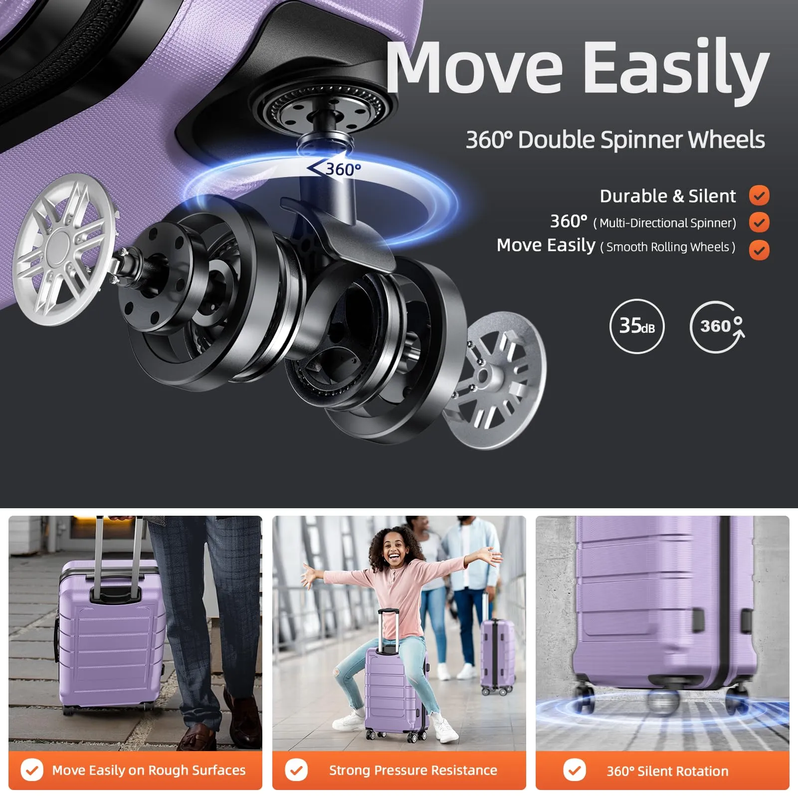 SHOWKOO Luggage Sets Expandable PC ABS Durable Suitcase Double Wheels TSA Lock 5pcs Wine Red