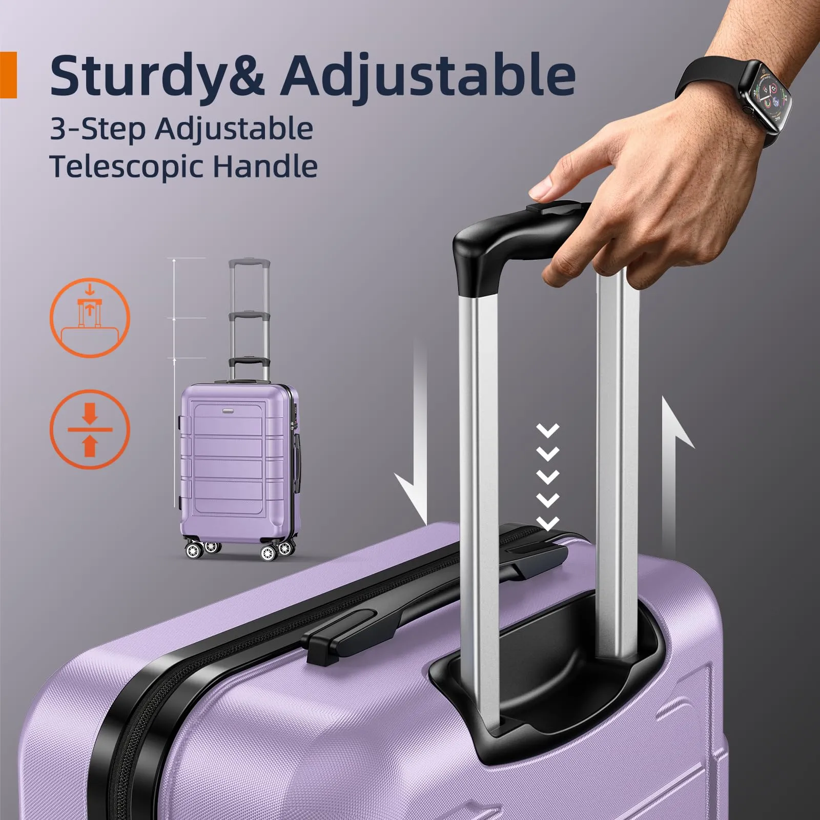 SHOWKOO Luggage Sets Expandable PC ABS Durable Suitcase Double Wheels TSA Lock 5pcs Wine Red