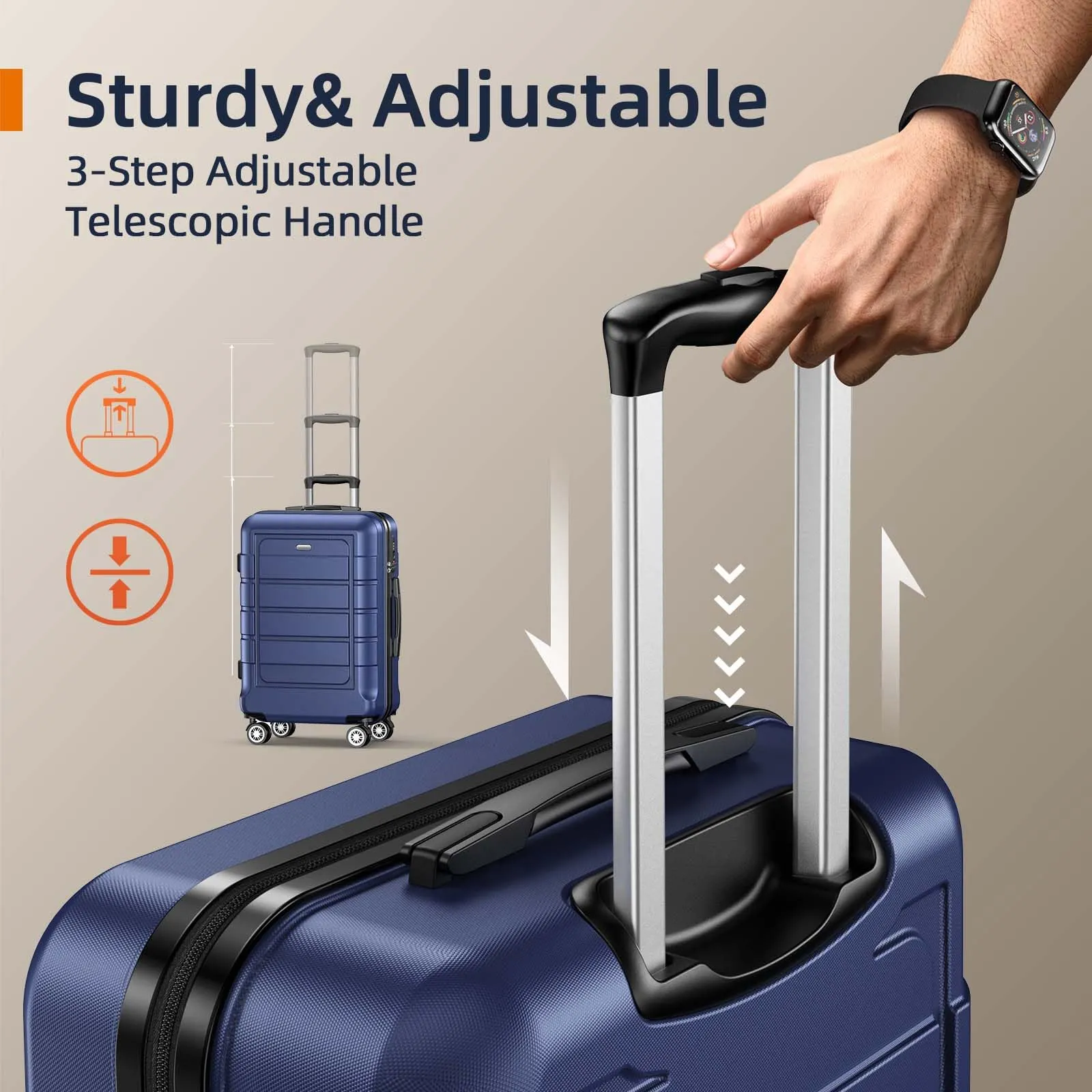 SHOWKOO Luggage Sets Expandable PC ABS Durable Suitcase Double Wheels TSA Lock 5pcs Wine Red