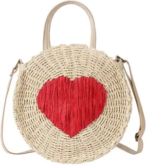 SHUIBIAN Women Straw Summer Beach Bag Handwoven Round Rattan Bag Cross Body Bag with Tassel Bag Charm Key Chain …