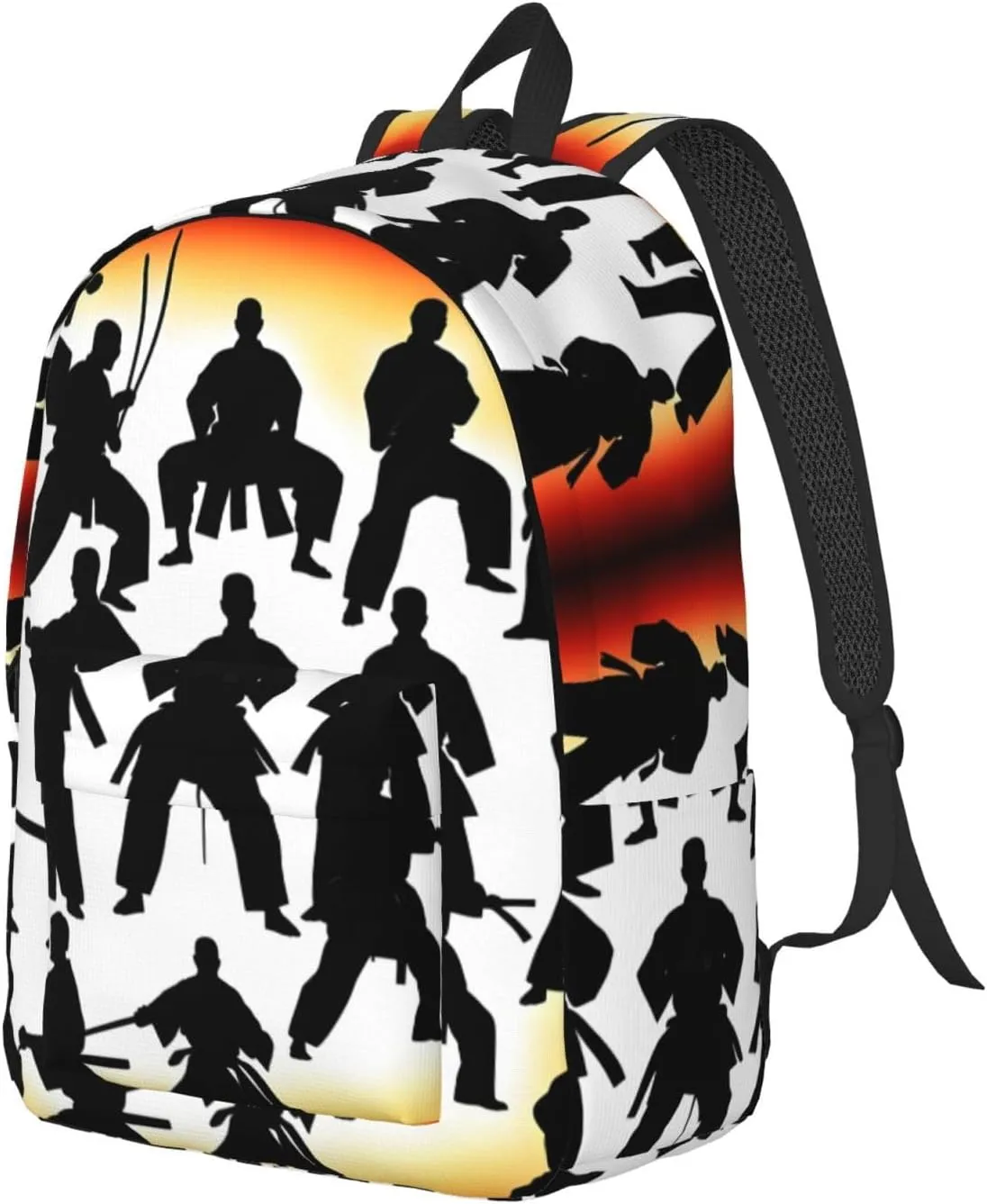 Silhouettes of Martial print Hiking Backpack Casual Daypack Outdoor Travel Backpacks Bookbag for Men Women Adult
