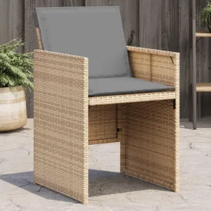 Sillas De Comedor Camping Chair Patio Chairs Dining Room Chairs - Patio Chairs with Cushions 4 pcs Mix Beige Poly Rattan for Beaches Park Campsites Garden
