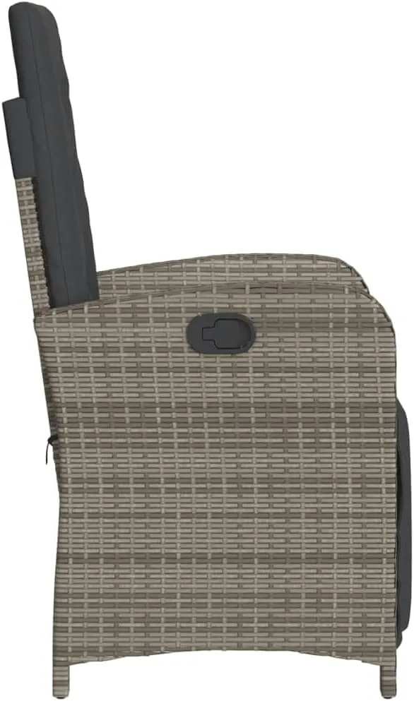 Sillas De Patio Beach Chair Lawn Chairs Dining Room Chairs - Reclining Patio Chair with Footrest Gray Poly Rattan for Garden Beaches Outside Terrace