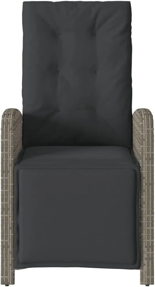 Sillas De Patio Beach Chair Lawn Chairs Dining Room Chairs - Reclining Patio Chair with Footrest Gray Poly Rattan for Garden Beaches Outside Terrace
