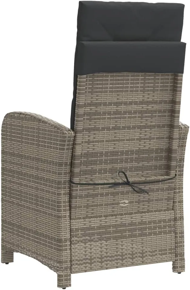 Sillas De Patio Beach Chair Lawn Chairs Dining Room Chairs - Reclining Patio Chair with Footrest Gray Poly Rattan for Garden Beaches Outside Terrace