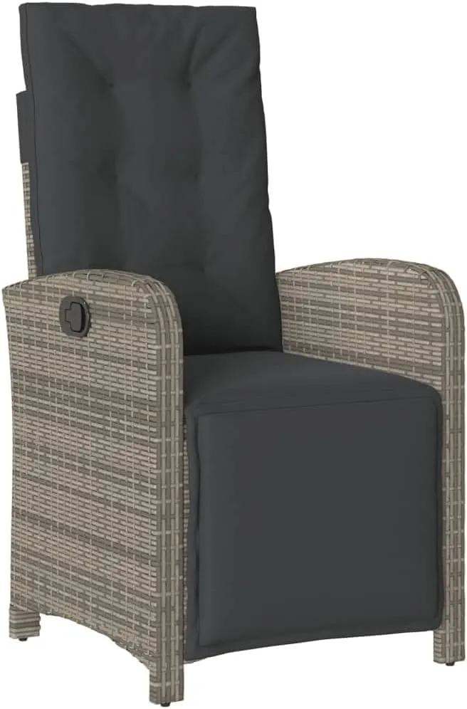 Sillas De Patio Beach Chair Lawn Chairs Dining Room Chairs - Reclining Patio Chair with Footrest Gray Poly Rattan for Garden Beaches Outside Terrace