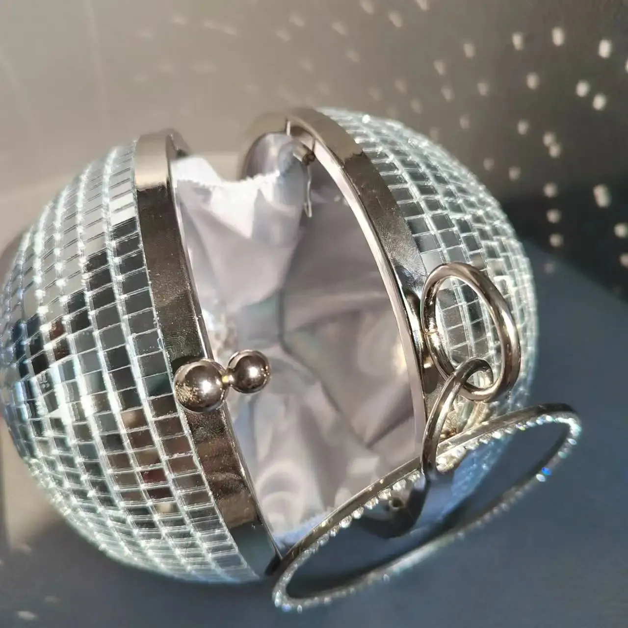 Silver Party  Disco Ball Clutch