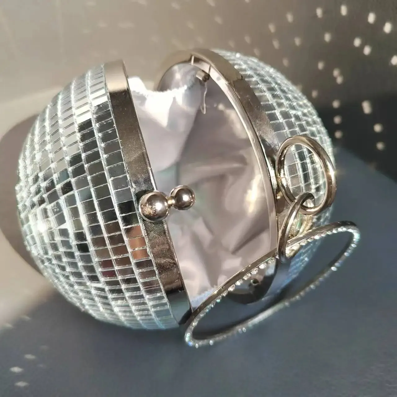 Silver Party  Disco Ball Clutch