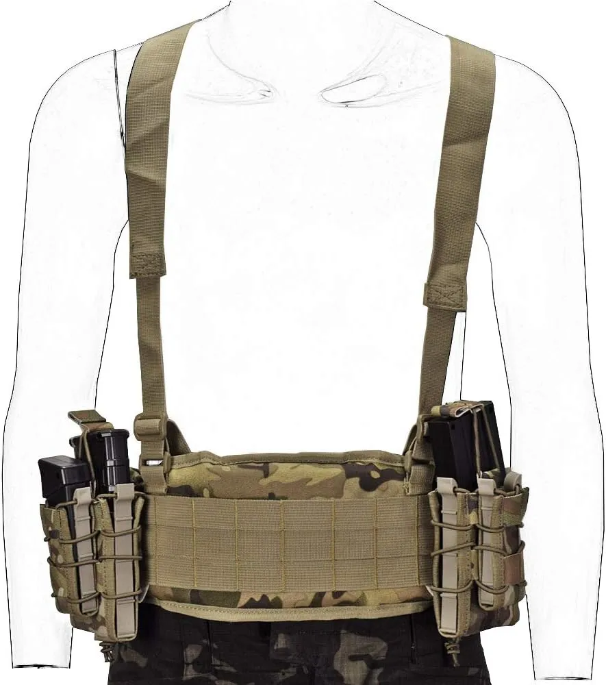 SINAIRSOFT Tactical Waist Belt with X-Shaped Suspenders Free Straps Airsoft Combat Padded Molle Belt