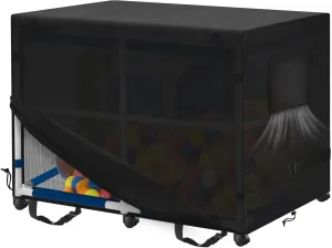 SIRUITON Rolling Pool Toy Storage Cart Bin Cover 70"L x 33"W x 39.3"H (COVER SIZE，NOT BIN CART SIZE) Mesh Pool Storage Bin Cart Nylon Mesh Basket Organizer Cart Covers for Heavy Duty 420D Oxford