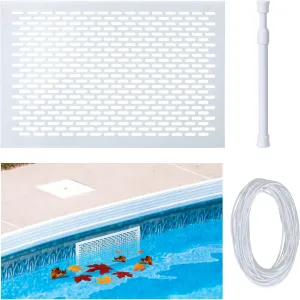 Skimmer Guard Kit Pool Skimmer Net Leaf Skimmer Catcher Shield Protective Spring Action Net System Leaf Protection Debris Prevent Blockage Easy Assembly Durable White