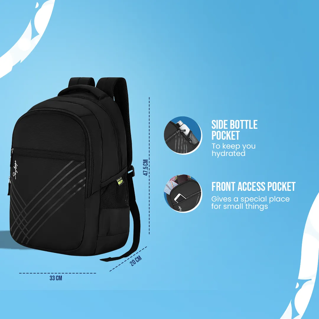Skybags New Arthur  Laptop Backpack (H) Black