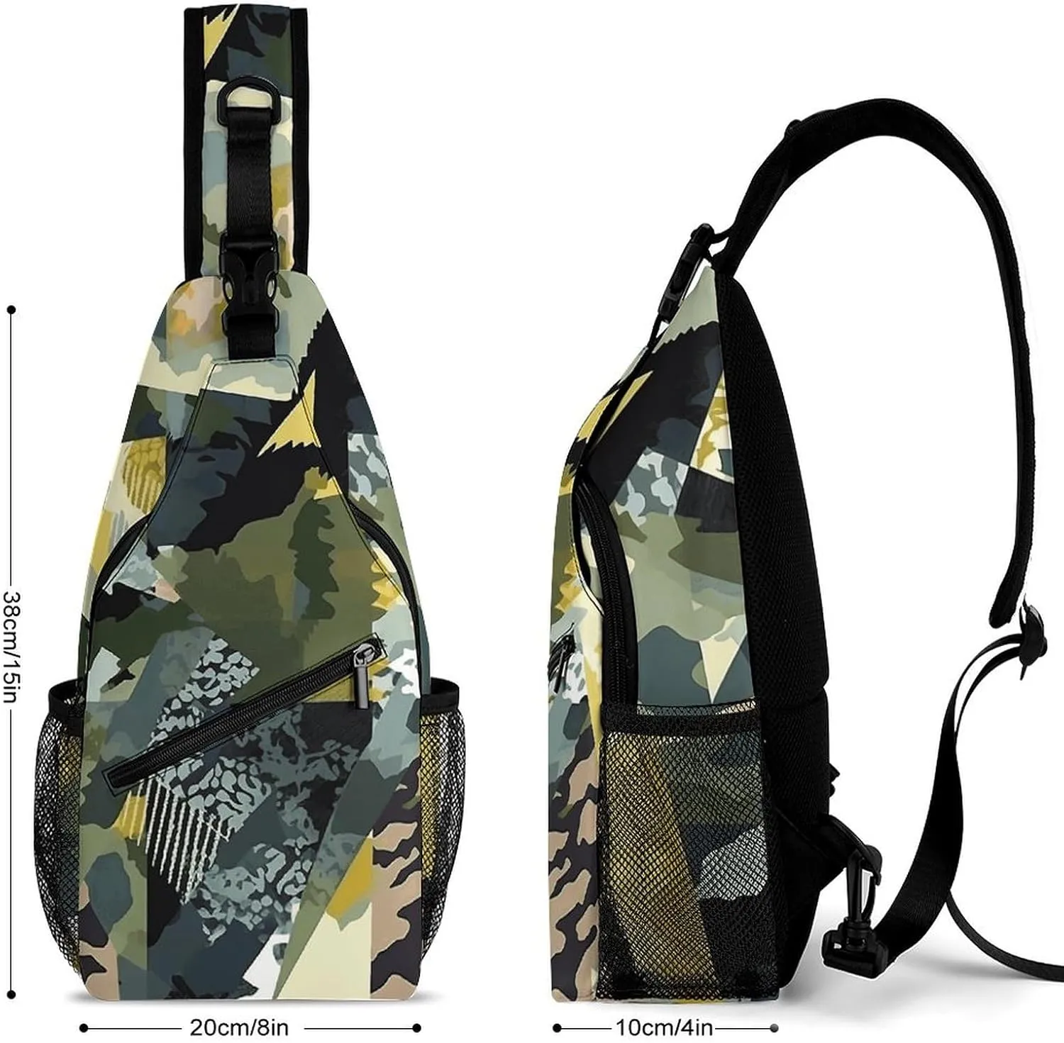 Sling Backpack Crossbody for Man Woman Camouflage Pattern Cross Body Adjustable Chest Bag