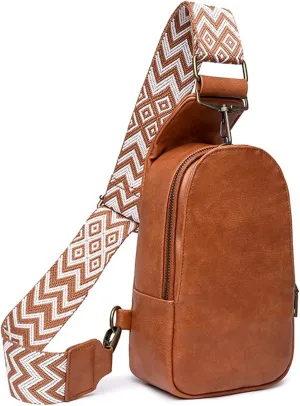 Sling Crossbody Bag for Women Chest Purse Fanny Pack Shoulder Backpack With Guitar Strap