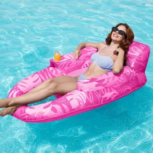 SLOOSH Premium Inflatable Pool Floats Lounger Adult, Fabric Pool Floaties Lounge with Cup Holders Backrest Recliner for Pool Party