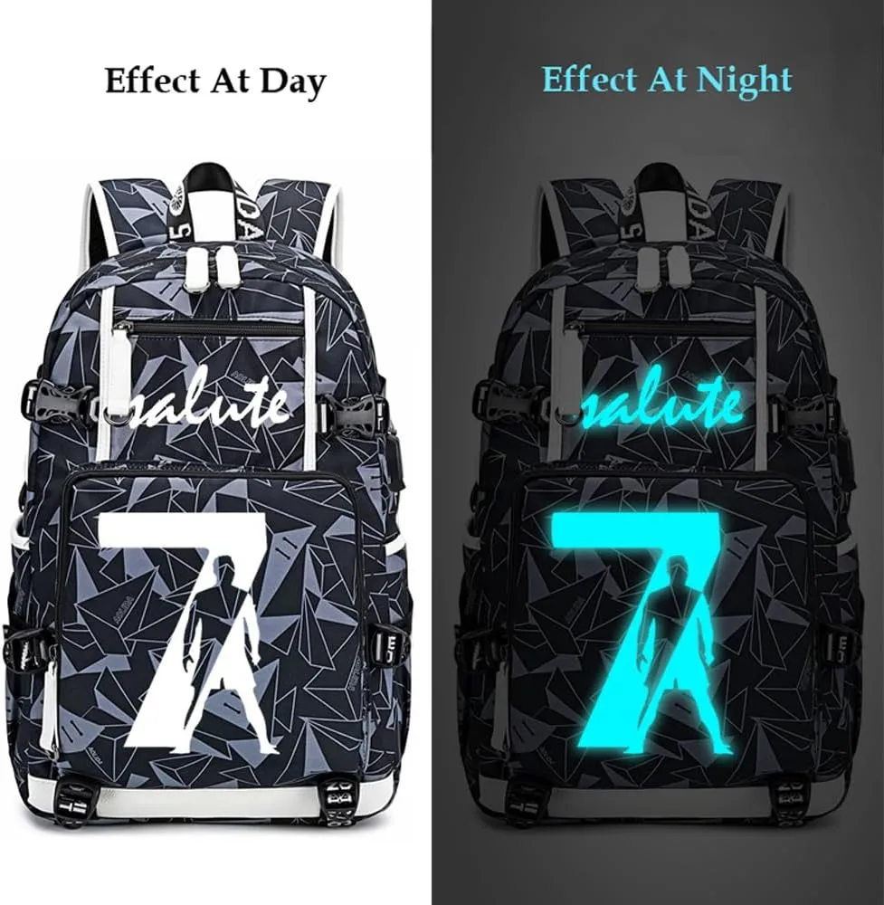 Soccer Player 7 Luminous Multifunction Backpack Travel Football Fans Bag For Men Women (Style 17)