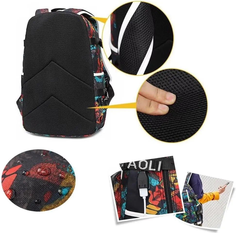 Soccer Player 7 Luminous Multifunction Backpack Travel Football Fans Bag For Men Women (Style 4)