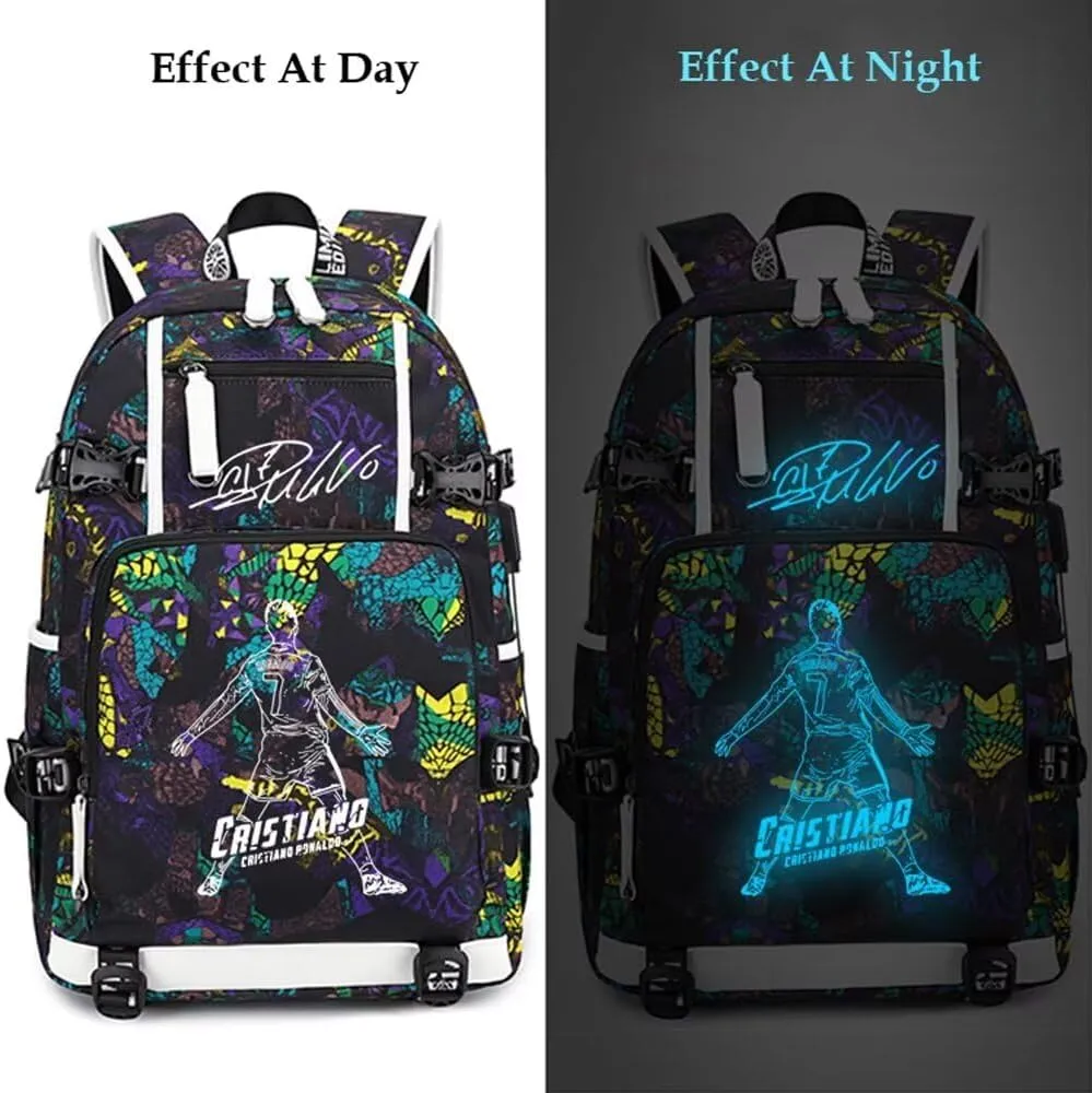 Soccer Player 7 Luminous Multifunction Backpack Travel Football Fans Bag For Men Women (Style 4)