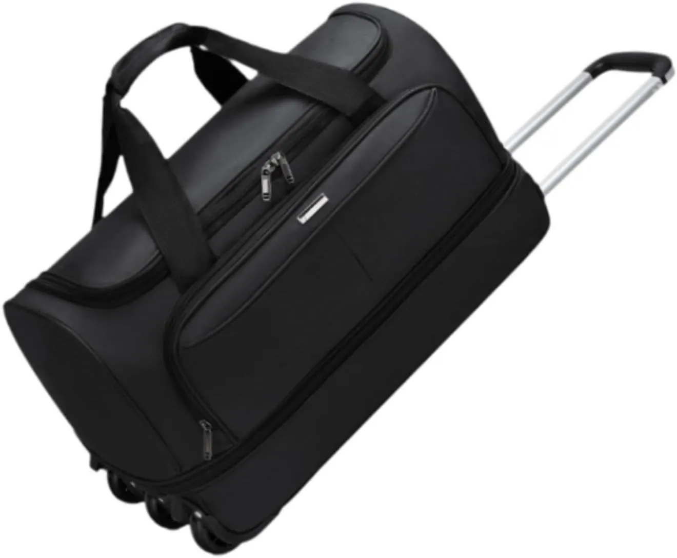Soft Wheeled Wheeled Bag with Portable Maneuvering Handbag Versatile Baggage Bag in The Open Air for Travel in The Middle of, black, M