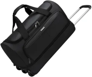 Soft Wheeled Wheeled Bag with Portable Maneuvering Handbag Versatile Baggage Bag in The Open Air for Travel in The Middle of, black, M