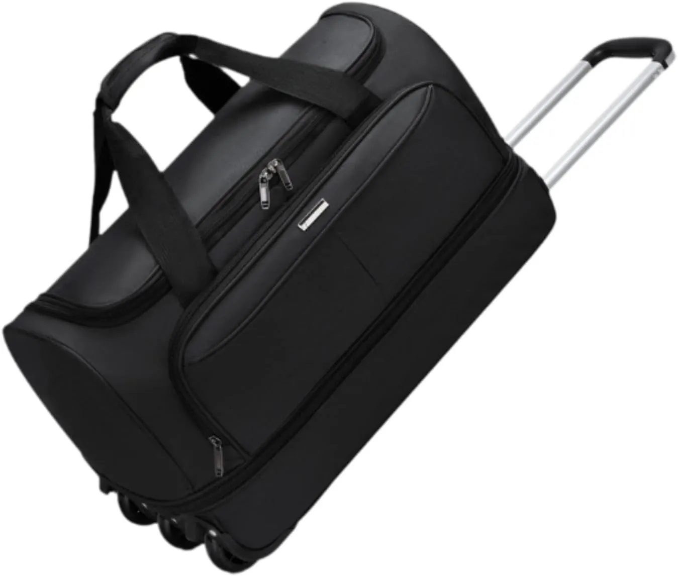 Soft Wheeled Wheeled Bag with Portable Maneuvering Handbag Versatile Baggage Bag in The Open Air for Travel in The Middle of, black, M