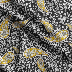 Soimoi Heavyweight Cotton Canvas Fabric Material - 56 Inch Wide, Black - Asian Print, Ideal for Making Durable Tote Bags, Backpacks, Jackets, Upholstery, Cushions, Outdoor Furniture Covers, 1 Yard