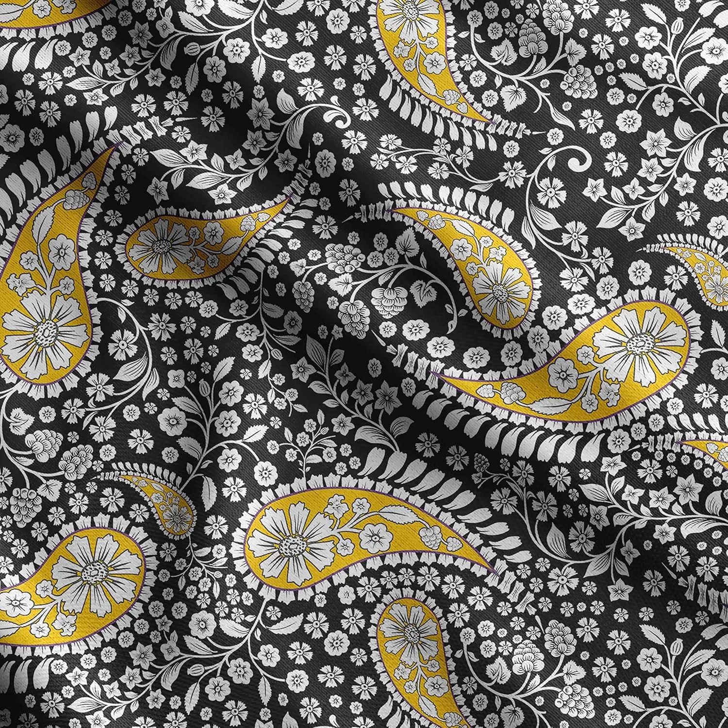 Soimoi Heavyweight Cotton Canvas Fabric Material - 56 Inch Wide, Black - Asian Print, Ideal for Making Durable Tote Bags, Backpacks, Jackets, Upholstery, Cushions, Outdoor Furniture Covers, 1 Yard