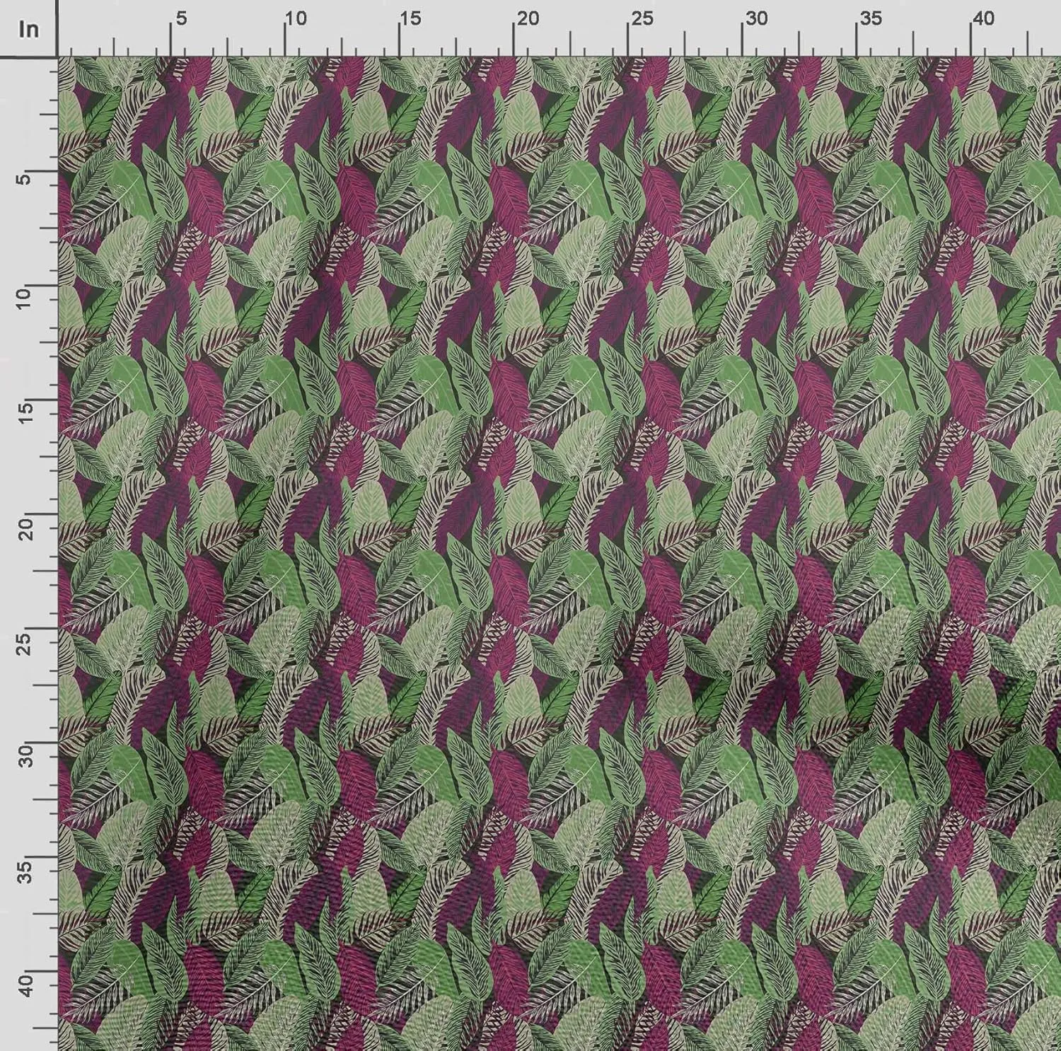Soimoi Heavyweight Cotton Canvas Fabric Material - 56 Inch Wide, Green - Leaves Print, Ideal for Making Durable Tote Bags, Backpacks, Jackets, Upholstery, Cushions, Outdoor Furniture Covers, 1 Yard