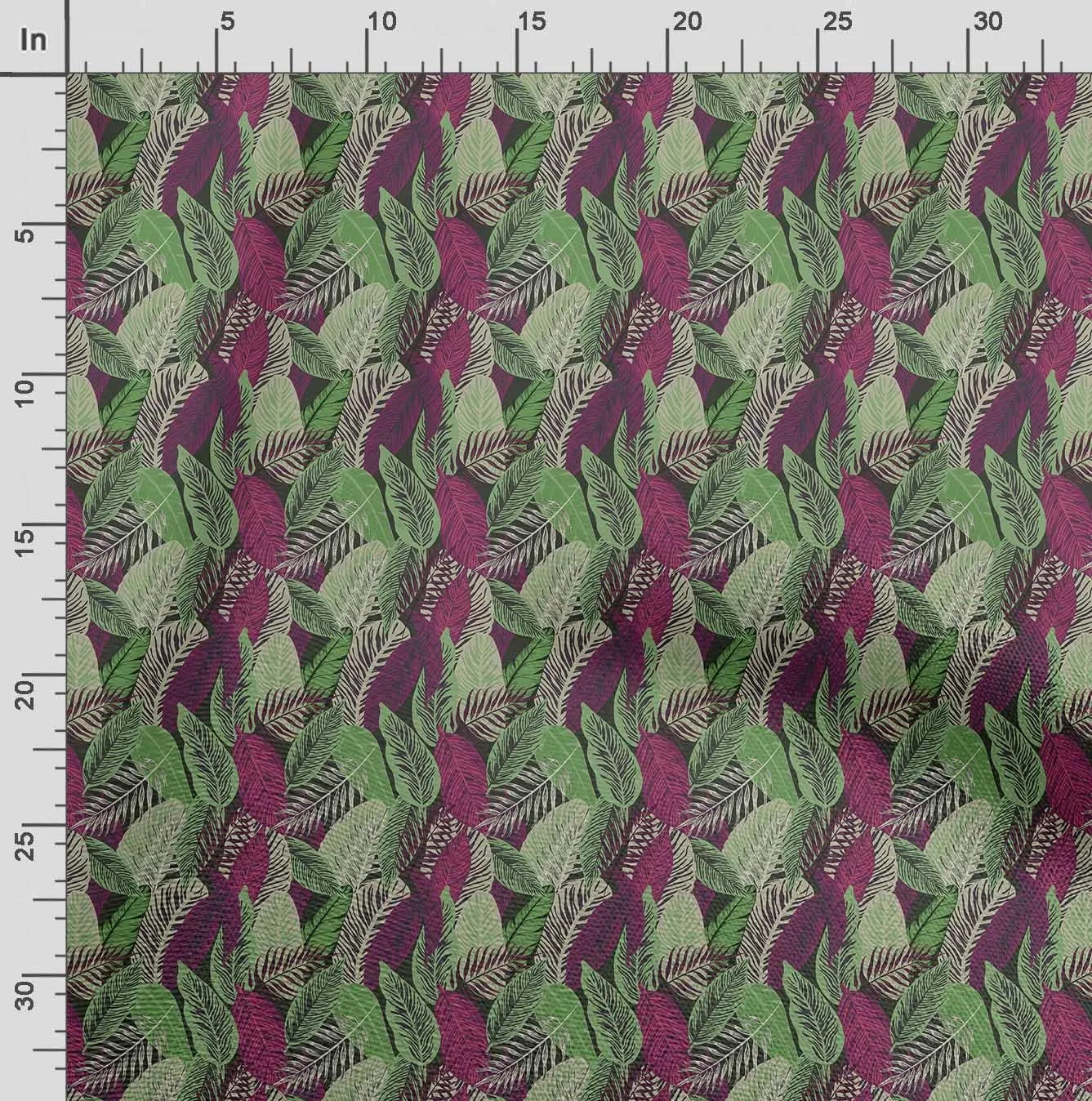 Soimoi Heavyweight Cotton Canvas Fabric Material - 56 Inch Wide, Green - Leaves Print, Ideal for Making Durable Tote Bags, Backpacks, Jackets, Upholstery, Cushions, Outdoor Furniture Covers, 1 Yard