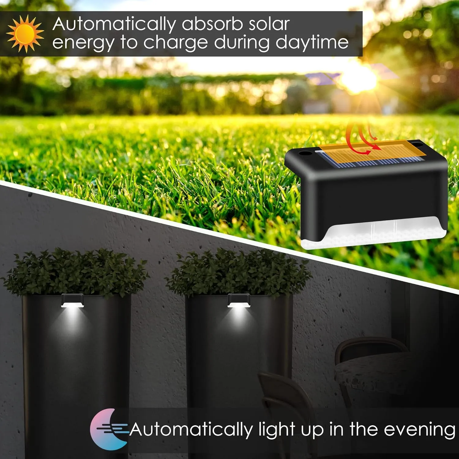 Solar Pool Side Lights, Light up Swimming Pool Accessories Night Lights, Outdoor LED Deck Lights for Stairs, Step, Fence, Yard, Patio, and Pathway Decor, Pack of 4, White