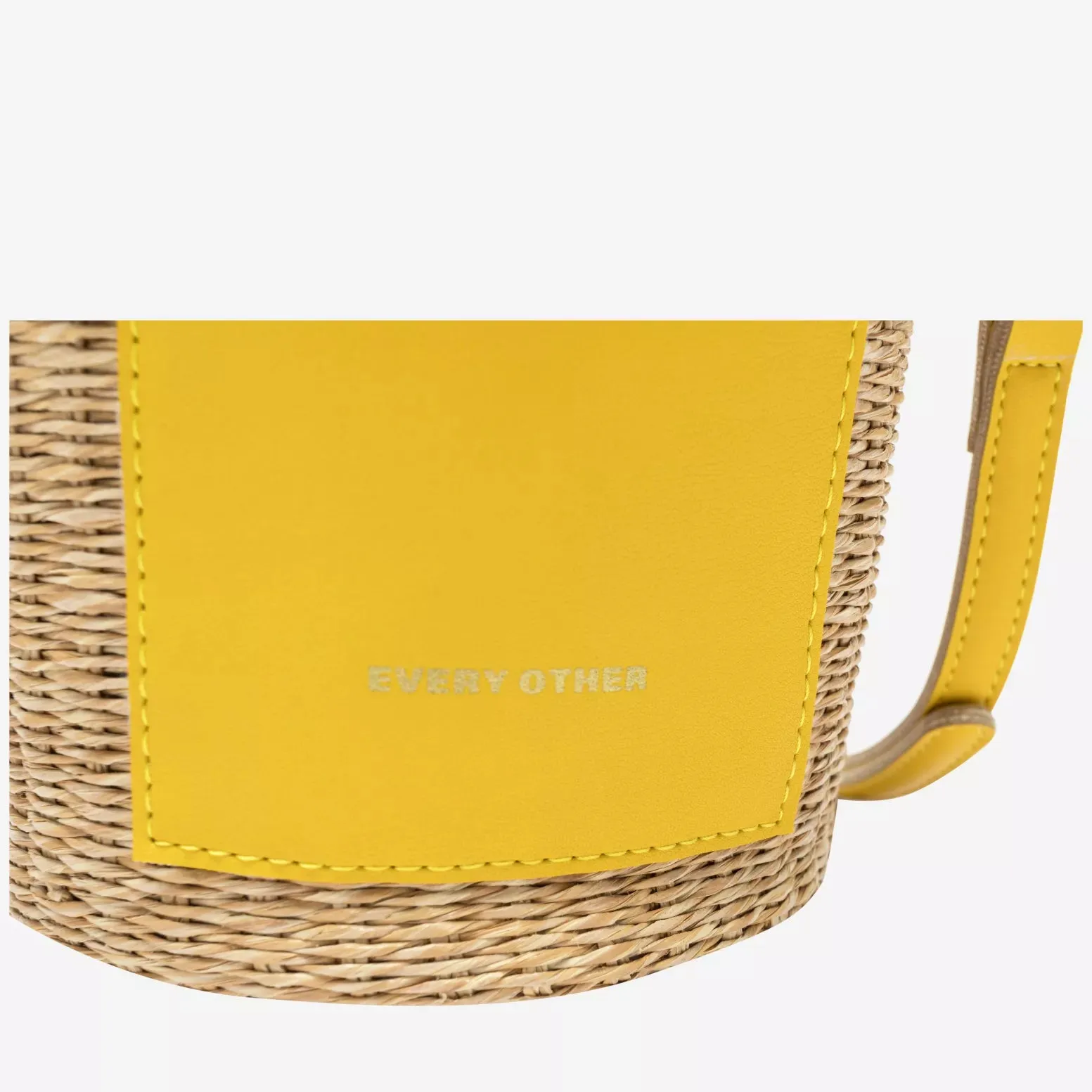 Soleil Rattan Bucket Bag - Yellow
