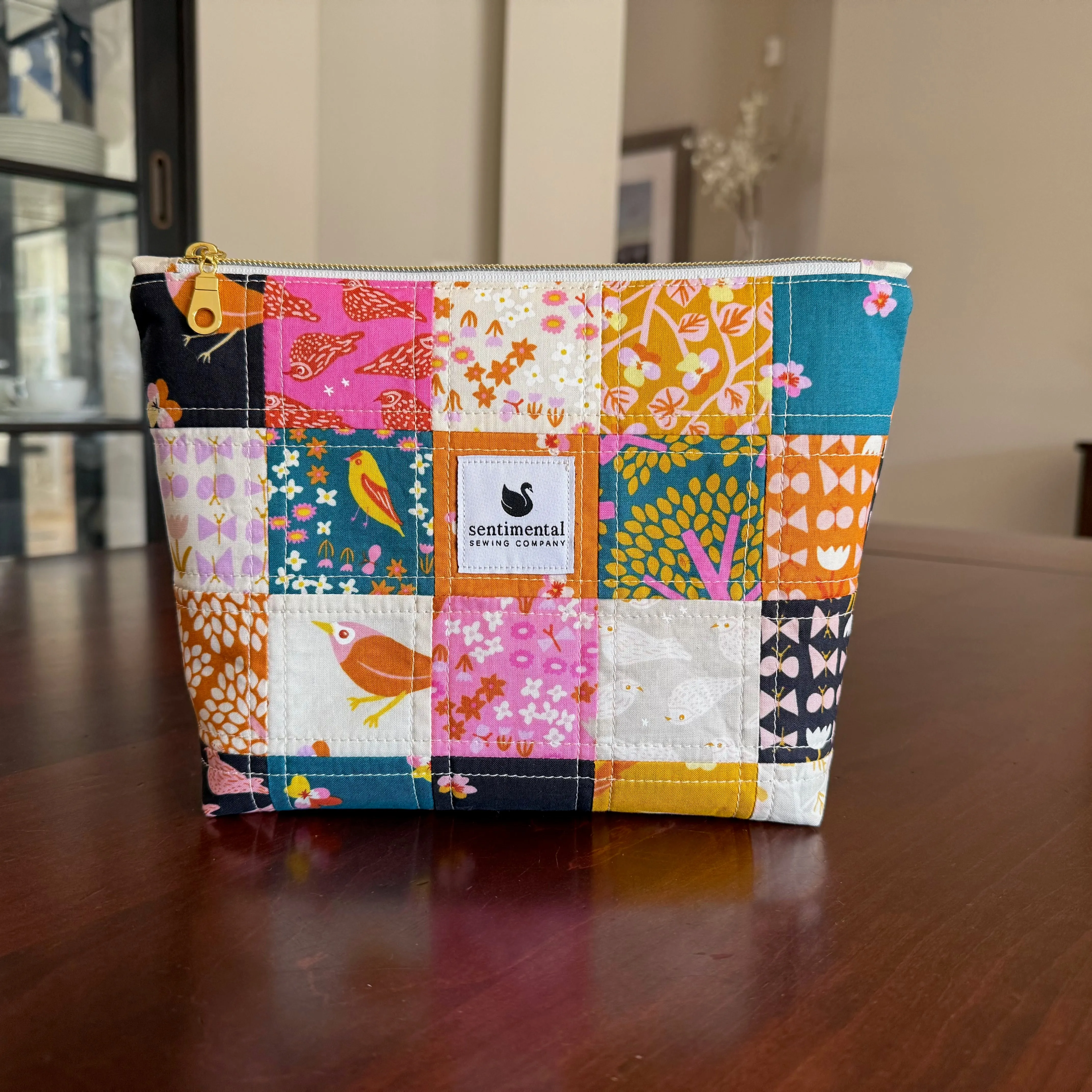 Songbird Patchwork Pouch