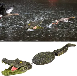 Sotiff 31.5 Inches Floating Alligator Decoy Floating Crocodile Decoy for Pool Fake Alligator Pool Float Statue Toy Garden Animal Figurines Water Pond Decorations for Pond Outdoor Yard, Green