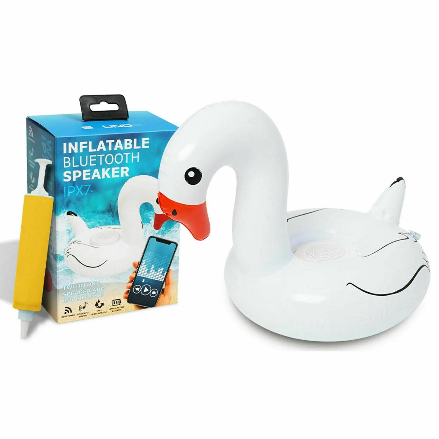 Soundz Waterproof Inflatable Flamingo Bluetooth Speaker Bath Pool[White]