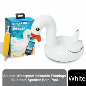 Soundz Waterproof Inflatable Flamingo Bluetooth Speaker Bath Pool[White]
