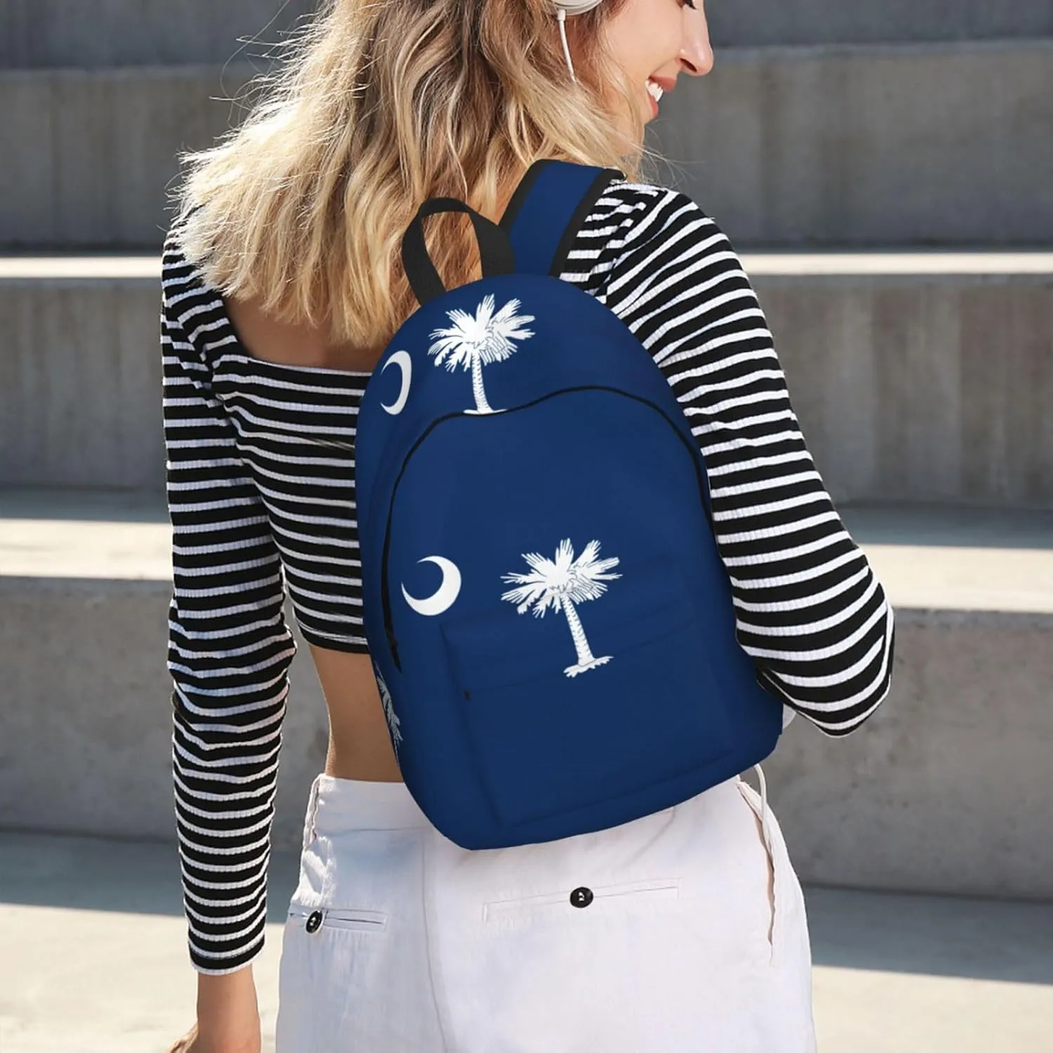South Carolina Flag print Large Laptop Backpack for Women, Work Business Backpacks College Bookbag for School