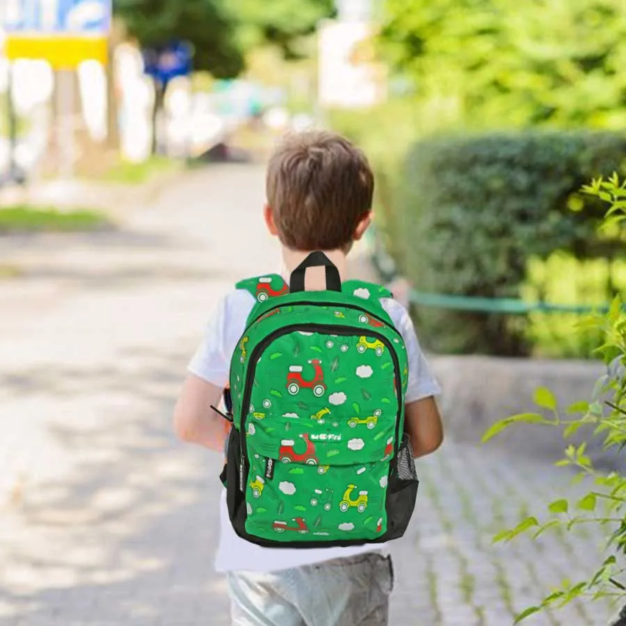Speedy Scooter Bag | Frisky-Green Colour  |  Scooter Print  |  Dual Water Sleeves |  3 Compartments |  Separate A4 Size Pocket